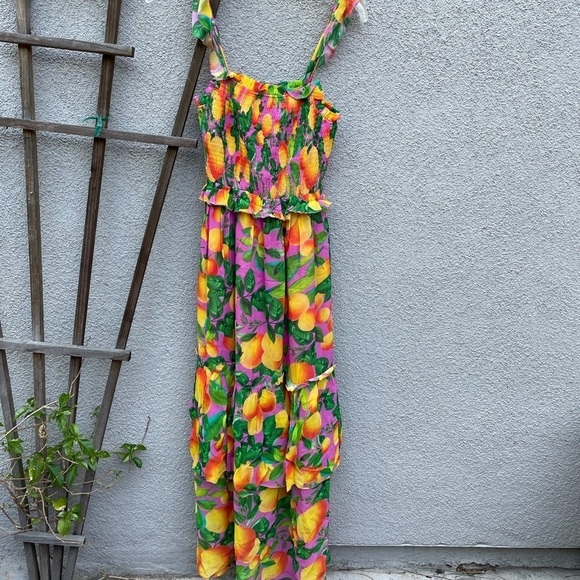FARM Rio Orange Sunset Maxi Dress NWT! New with tags!! - Picture 4 of 12